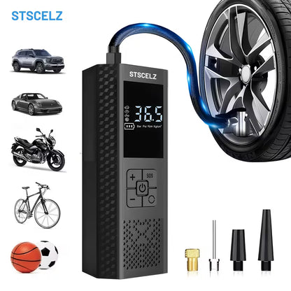 Portable Air Compressor with Tire Pressure Gauge &amp; LED Display