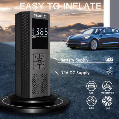 Portable Air Compressor with Tire Pressure Gauge &amp; LED Display