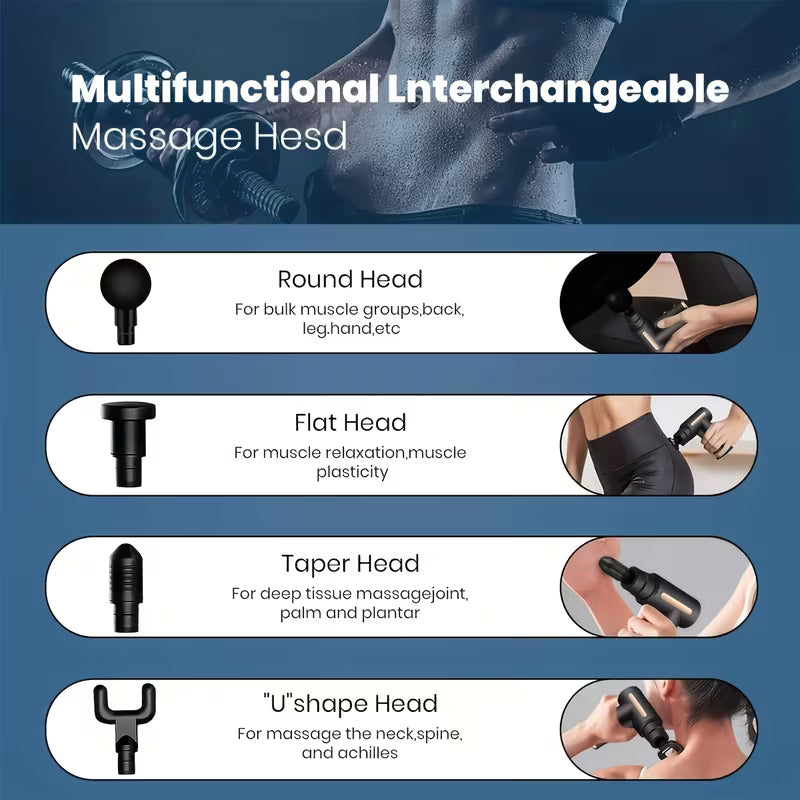 4-head Interchangeable Massage Gun